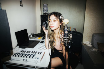 Kimberley Chen in her recording studio. 