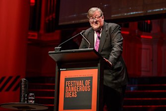 Stephen Fry speaking at the 2018 Dangerous Ideas Festival