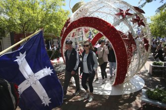 Demonstrators in Ballarat on Sunday.