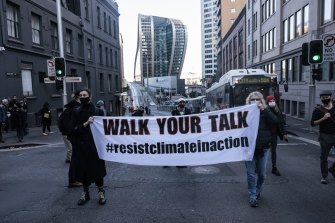 Blockade Australia climate change protestors on Monday.