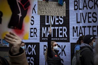A Black Lives Matter rally in Melbourne in June 2020