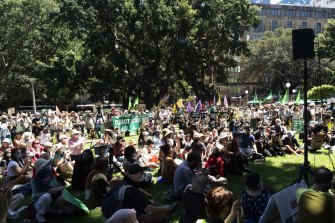 Sydney’s first legal protest since lockdown ended.