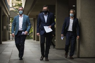 Health Minister Martin Foley, Premier Daniel Andrews and Chief Health Officer Brett Sutton have significantly changed responsibilities under the new pandemic laws.
