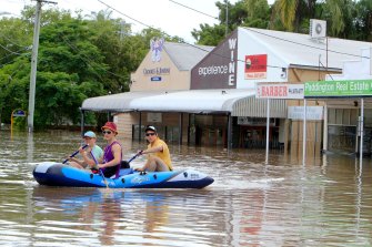 The Brisbane suburb of Rosalie during the 2011 flood.