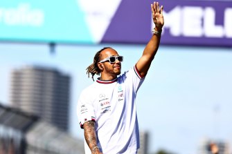 Lewis Hamilton waves to the crowd before the F1 Grand Prix at Melbourne in April. (Photo by Mark Thompson/Getty Images)