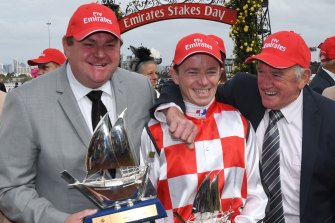 Troy Corstens, left, at Stakes Day in 2016. 
