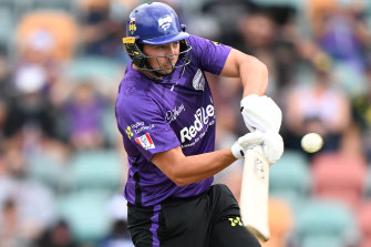 Tim David in action for Hobart in the BBL.