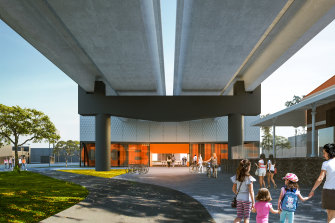 An artist’s impression of the Coburg station southern undercroft.