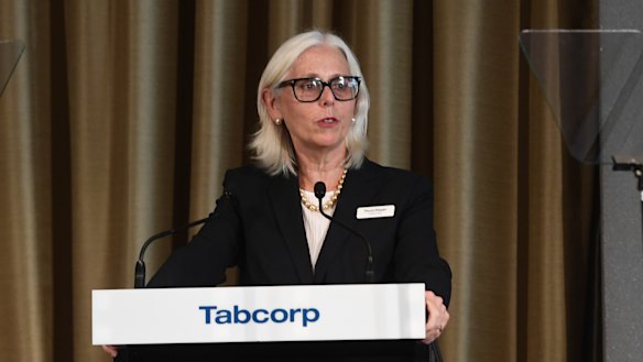 Tabcorp chair Paula Dwyer faced a large protest vote against her re-election at this year's AGM.  