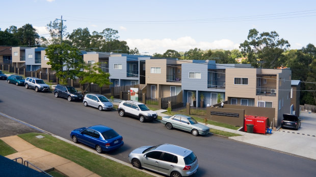 Brisbane is squeezing into smaller lots as population swells. 