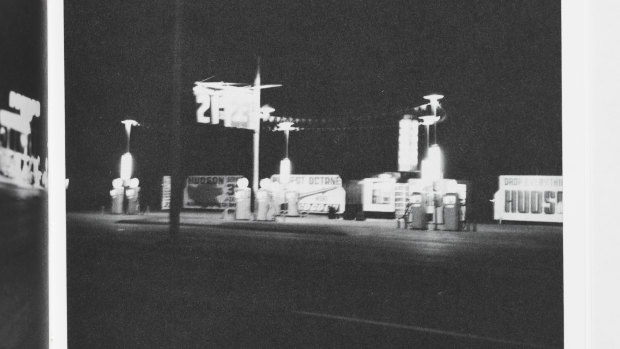 Edward Ruscha: 'Twenty-six gasoline stations', 1962, printed 1969, offset lithograph, printed in black ink; sewn and glued, 18 x 14.1cm, National Gallery of Australia, Canberra, Purchased 1981.