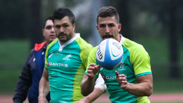 New face: Debutant Jake Gordon (right) will turn out alongside Adam Ashley-Cooper, who is playing for the Wallabies for the first time in 812 days.