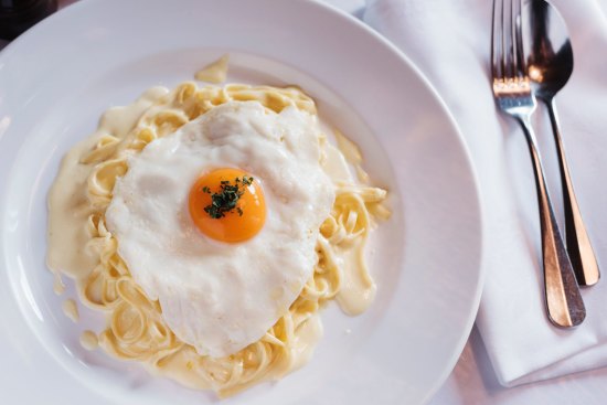 Buon Ricordo's famous truffled-egg fettucine. 