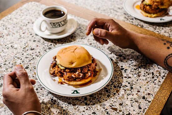 Valentinas Sydney brings American diner vibes to Marrickville.
Â Vegan sloppy joe
Pix supplied by venue.Â Credit photographer:Â Alana Dimou