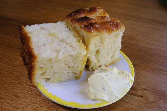 Ellie Bouhadana’s focaccia with butter.