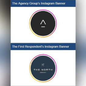 A comparison of the agencies’ Instagram profile photos when the court case was filed.