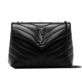 Harris covets this padded Saint Laurent “Loulou” quilted handbag.