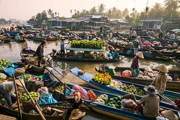 Mekong Delta floating market.