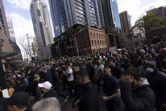 The anti-lockdown protest led to multiple arrests. 