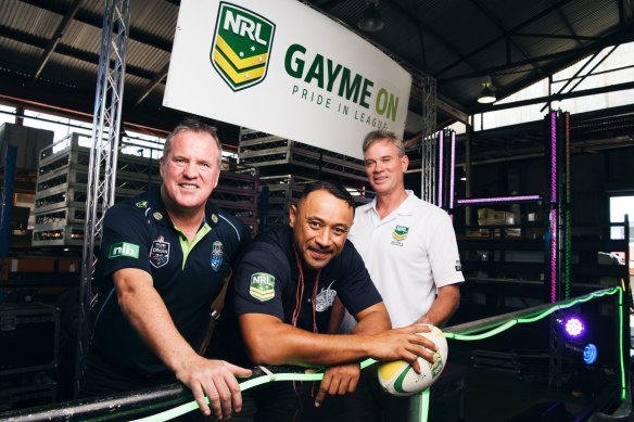 The NRL broke new ground when it took part in the Mardi Gras parade in 2016.