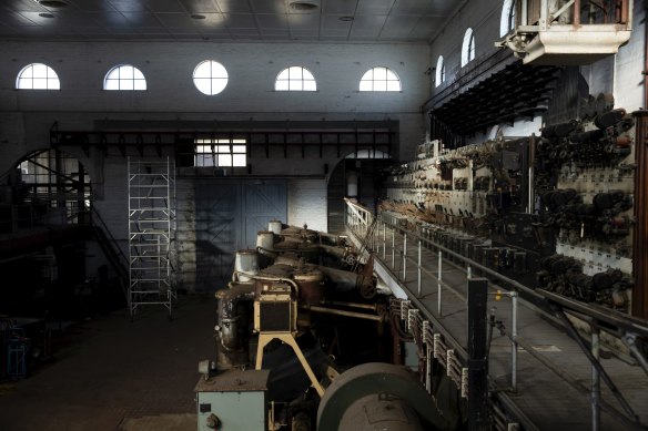 Inside the old powerhouse on heritage-listed Cockatoo Island.