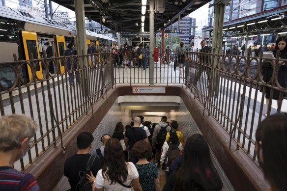 Early morning commuters at Central Station.