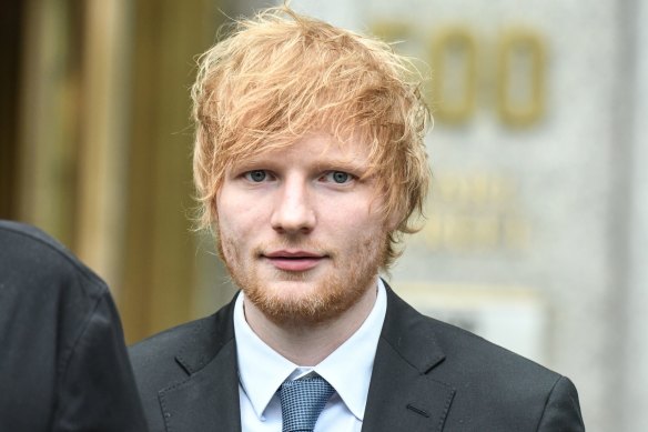 Artist Ed Sheeran leaving the federal court in New York on Friday: “I draw inspiration from a lot of things”.