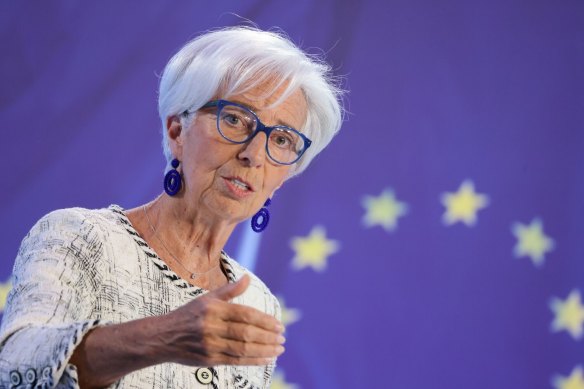 European Central Bank president Christine Lagarde. The ECB has raised its interest rates to its highest level in 22 years 