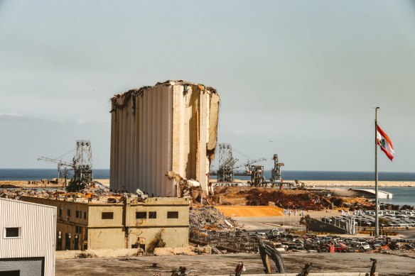 The Beirut port area a year on.