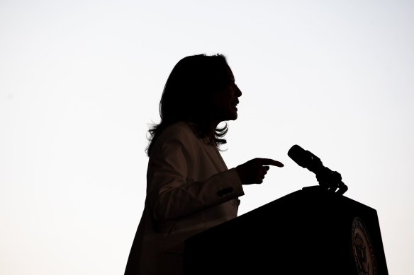 Kamala Harris at a campaign event in Michigan on Wednesday.