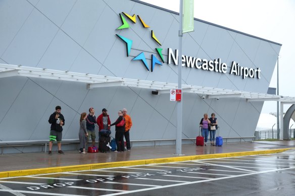 Flights in and out of Newcastle Airport have been suspended due to flooding on the runway.