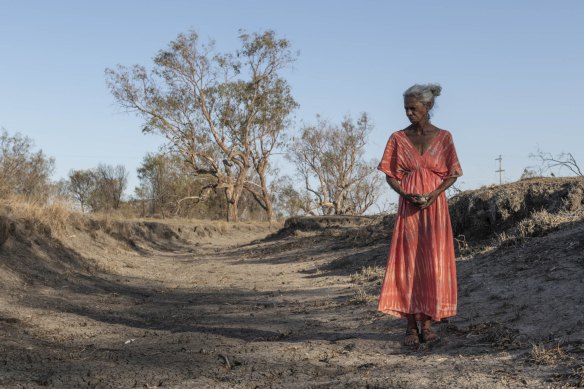 Kamilaroi elder Polly Cutmore at what is believed to be the site of the Waterloo Creek massacre. 