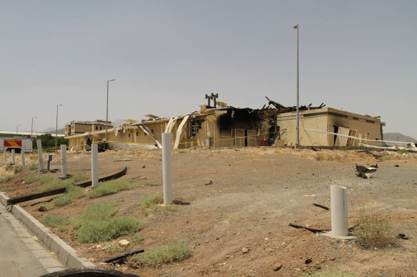 The damaged building at the Natanz uranium enrichment facility.