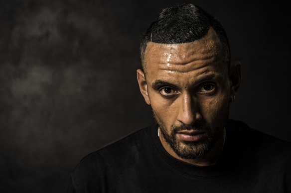 Nick Kyrgios poses for a photo before he flew off to Wimbledon last month.