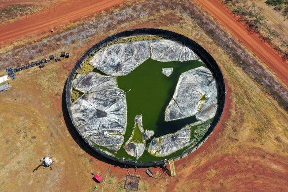 Exploratory gas well on Tanumburini Station which is part of a gas exploration and production process in the Beetaloo Basin in the Northern Territory.