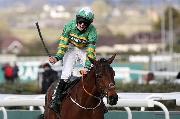  Rachael Blackmore wins the Grand National on  Minella Times. 