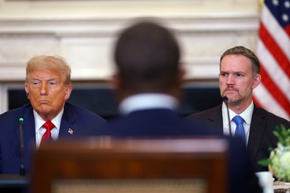 Jamieson Greer (right) has been a powerful but behind-the-scenes force in transforming the global economy.