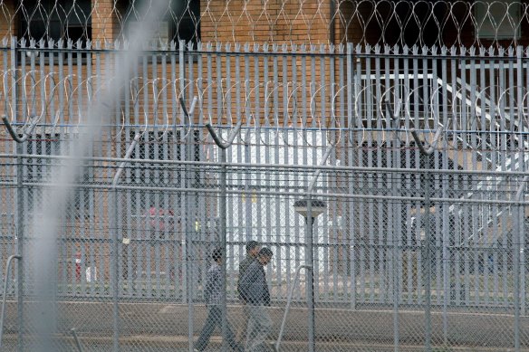 Detainees are seen at the Villawood Detention Centre.