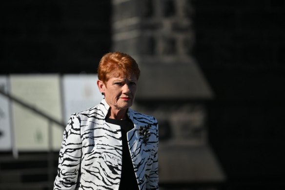 One Nation leader Pauline Hanson. 