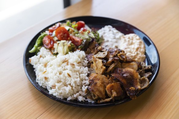Kebab meal plate at 4 Sisters Kebab &amp; Cafe.
