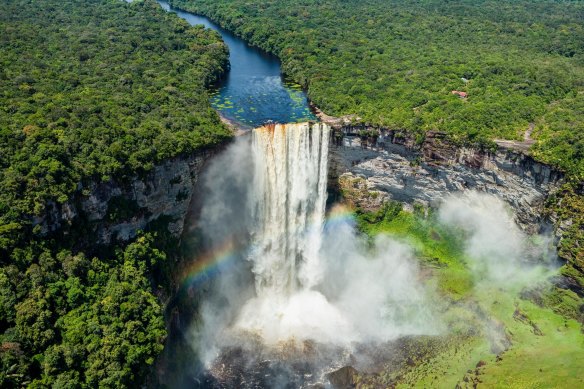 Kaieteur Falls in Guyana is the highest single-drop waterfall in the world.