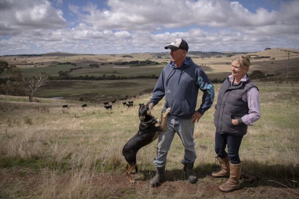 Cattle farmers Rebecca and David Price of Blayney live downstream of the approved coal mine.