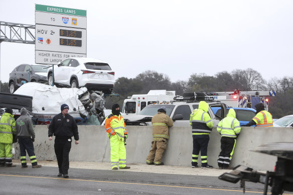 Some hospital and emergency service workers on their way to work were involved in the crash.