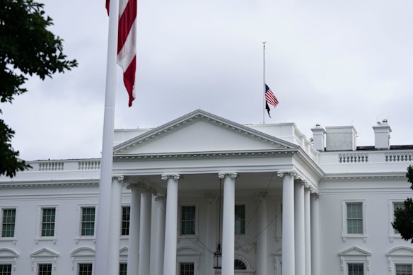 White House flags fly at half-mast after Kirk’s death on Wednesday.