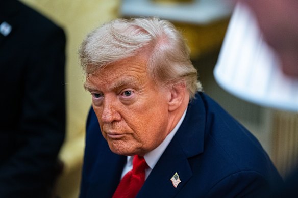 US President Donald Trump in the Oval Office on Monday.