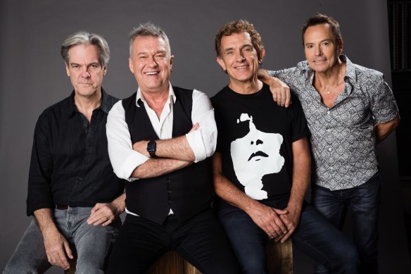 Cold Chisel in 2018: (From left) Don Walker, Jimmy Barnes, Ian Moss and Phil Small. “The Chisels are never apart. We’re as close as brothers.”
