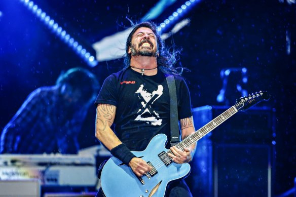 Dave Grohl of the Foo Fighters performs in Geelong during the US rock band’s only Australian show in March.