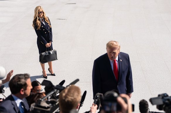 Trump took questions directly from reporters shortly after the briefing - with Zacharia watching on.