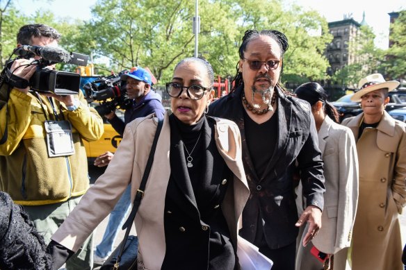 Kathryn Griffin-Townsend, daughter of Ed Townsend who co-wrote the song Let’s Get It On, arrives at federal court in New York on Tuesday.