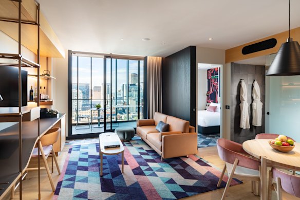 A colorful ode to the Festival City: one of Hotel Indigo Adelaide's rooms brimming with personality.